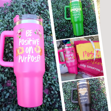 Load image into Gallery viewer, Positive Vibes Water Bottle (Pink)