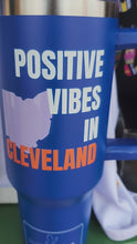 Load and play video in Gallery viewer, Positive Vibes Water Bottle (Cleveland)