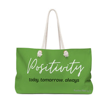 Load image into Gallery viewer, Positivity Beach Tote (Light Green)
