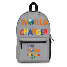 Load image into Gallery viewer, "I Am A World Changer" Backpack (Gray)