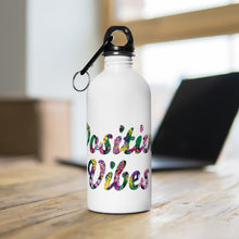Load image into Gallery viewer, Positive Vibes Stainless Steel Water Bottle (14 oz)