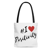 Load image into Gallery viewer, I Love Positivity Tote (White)