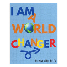 Load image into Gallery viewer, "I Am A World Changer" Puzzle (252 Piece) Blue