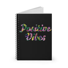 Load image into Gallery viewer, Positive Vibes Spiral Notebook - Ruled Line (Black)