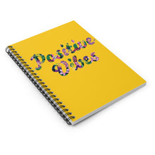Load image into Gallery viewer, Positive Vibes Spiral Notebook - Ruled Line (Yellow)