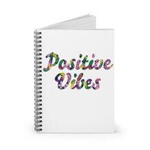Load image into Gallery viewer, Positive Vibes Spiral Notebook - Ruled Line (White)