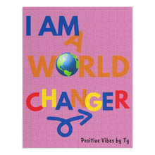 Load image into Gallery viewer, "I Am A World Changer" Puzzle (252 Piece) Pink