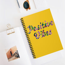 Load image into Gallery viewer, Positive Vibes Spiral Notebook - Ruled Line (Yellow)