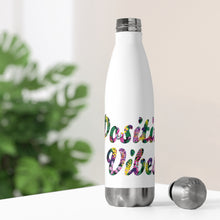 Load image into Gallery viewer, Positive Vibes Floral Water Bottle (20 oz)
