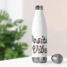 Load image into Gallery viewer, Positive Vibes Floral Water Bottle (20 oz)