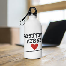 Load image into Gallery viewer, Positive Vibes Heart Stainless Steel Water Bottle (14 oz)