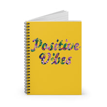 Load image into Gallery viewer, Positive Vibes Spiral Notebook - Ruled Line (Yellow)