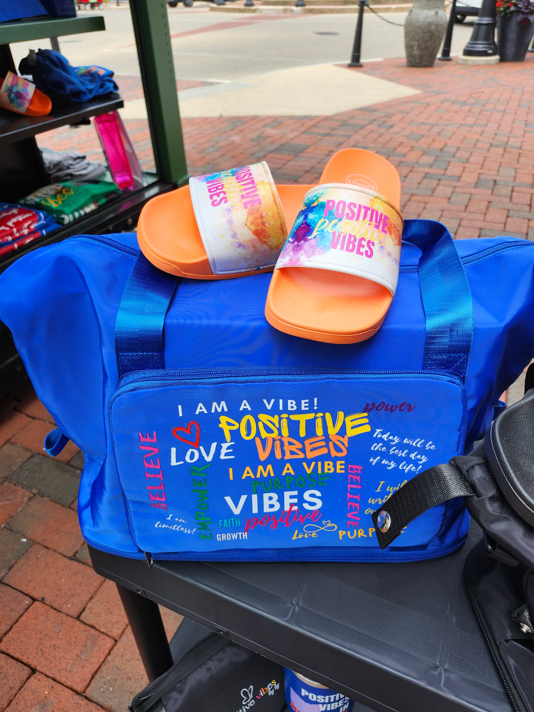 Positive Vibes Duffle Bag (Blue)