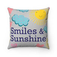 Load image into Gallery viewer, Hello Sunshine Square Pillow (Gray)
