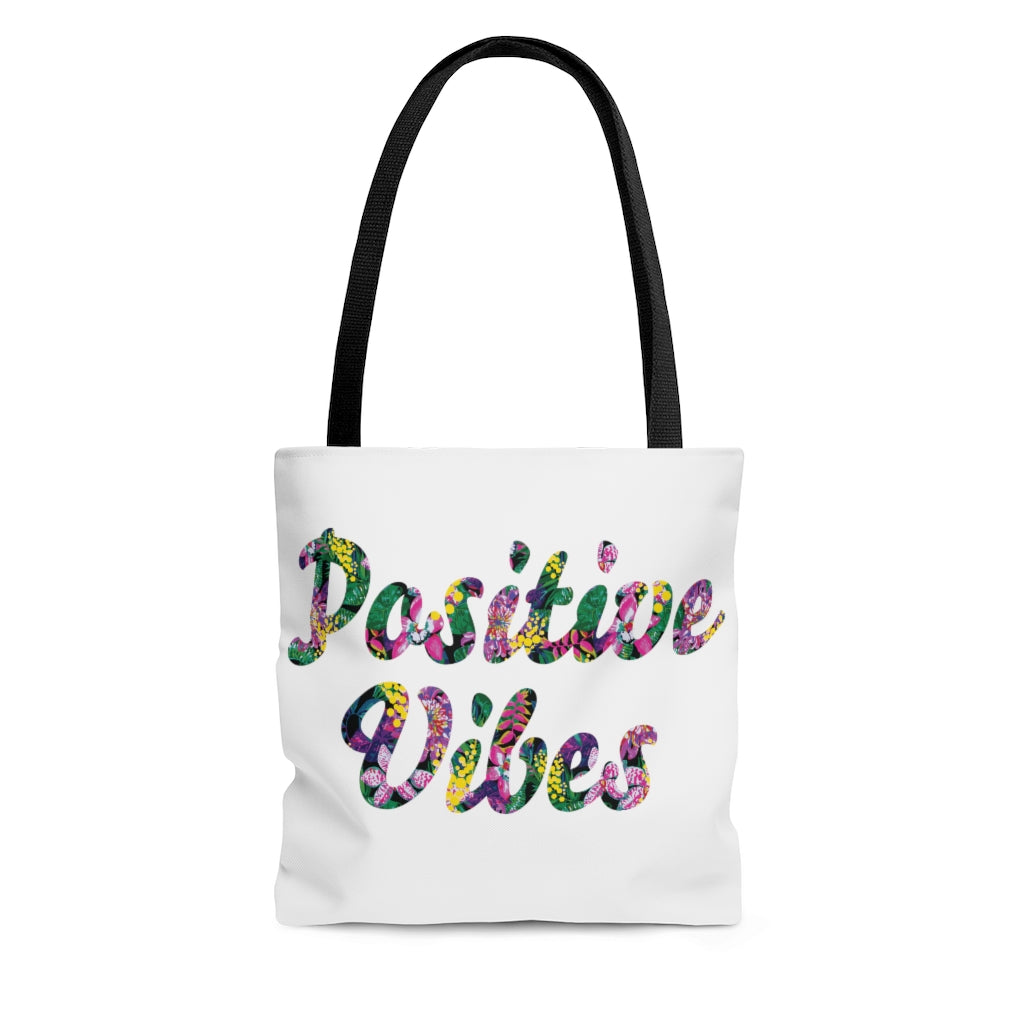 Positive Vibes Tote Bag (White)