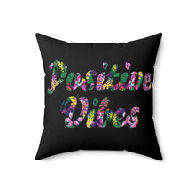 Load image into Gallery viewer, Positive Vibes Square Pillow (blk Floral)
