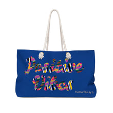 Load image into Gallery viewer, Positive Vibes Beach Tote (Rolyal Blue)
