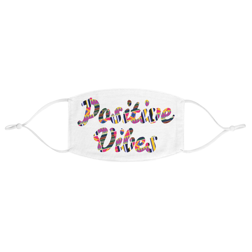 Positive Vibes Snug-Fit Face Mask (White)