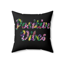 Load image into Gallery viewer, Positive Vibes Square Pillow (blk Floral)
