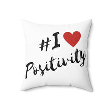 Load image into Gallery viewer, I Love Positivity Square Pillow (Yellow)

