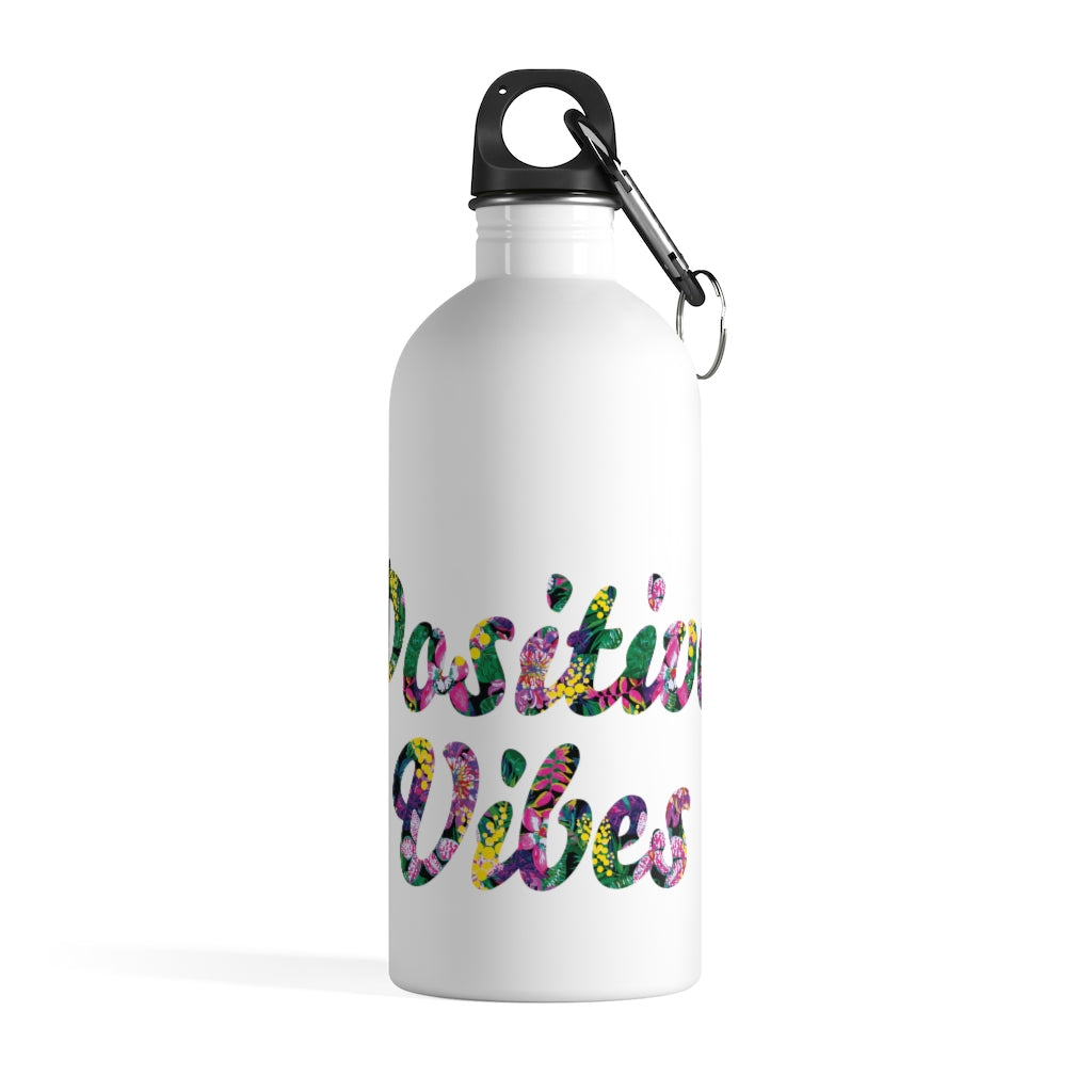 Positive Vibes Stainless Steel Water Bottle (14 oz)