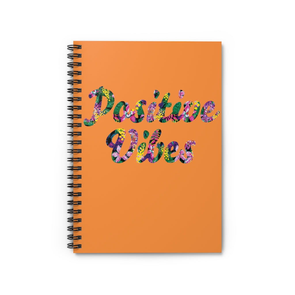 Positive Vibes Notebook - Ruled Line (Orange)