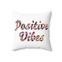 Load image into Gallery viewer, Positive Vibes Square Pillow (White)
