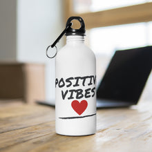 Load image into Gallery viewer, Positive Vibes Heart Stainless Steel Water Bottle (14 oz)
