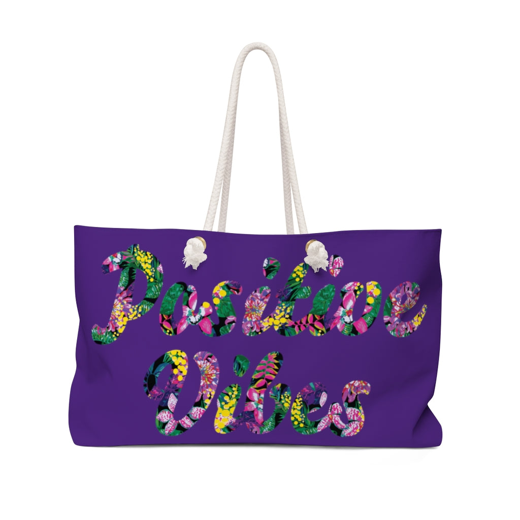 Positive Vibes Weekend Tote Bag (Purple)