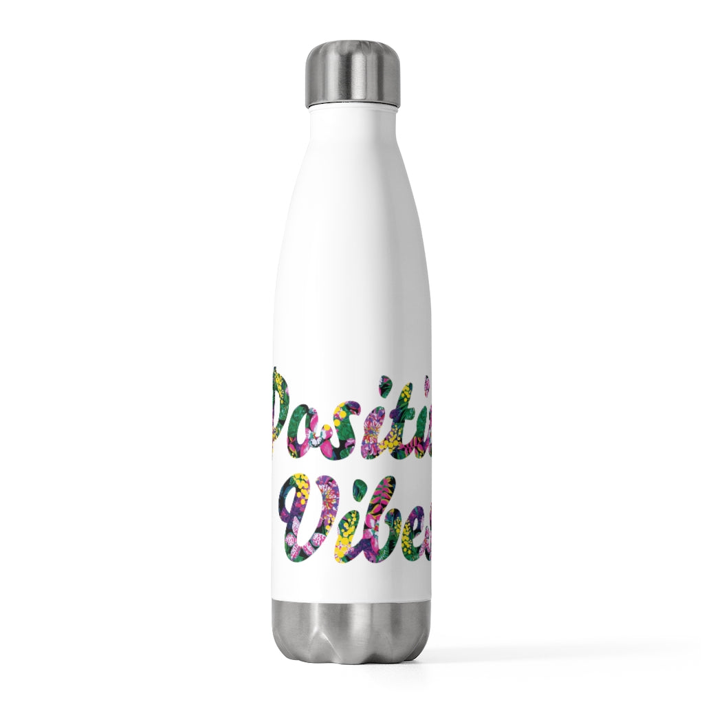 Positive Vibes Floral Water Bottle (20 oz)