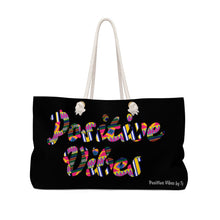 Load image into Gallery viewer, Positive Vibes Beach Tote (Black)
